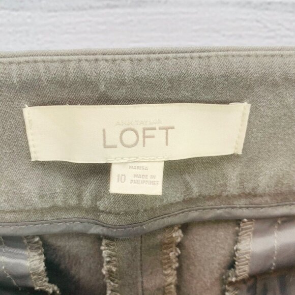 Ann Taylor LOFT Womens Marisa Fit Career Pants Stretch Bootcut Brown Size 10 - Picture 10 of 12